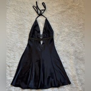 Mystic Black Women’s Satin Backless Mini Dress Size S or XS
